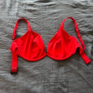 CUUP Red Plunge Bikini Top